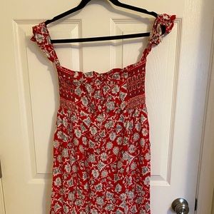 LF red floral maxi dress